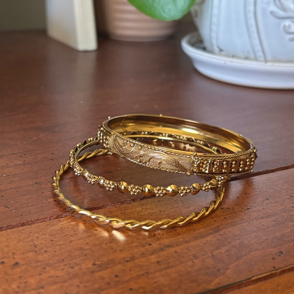 Elegant Gold Bangle Set